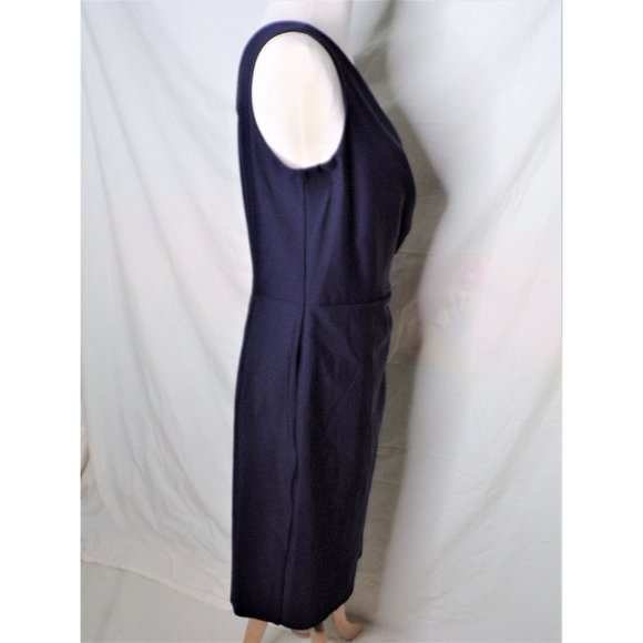 SOLD ALEX EVENINGS Side Ruched Cocktail Dress Navy Blue 14 - Picture 7 of 9